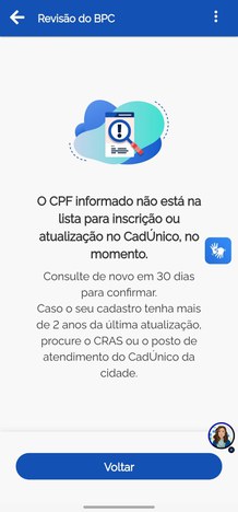 Resposta no app